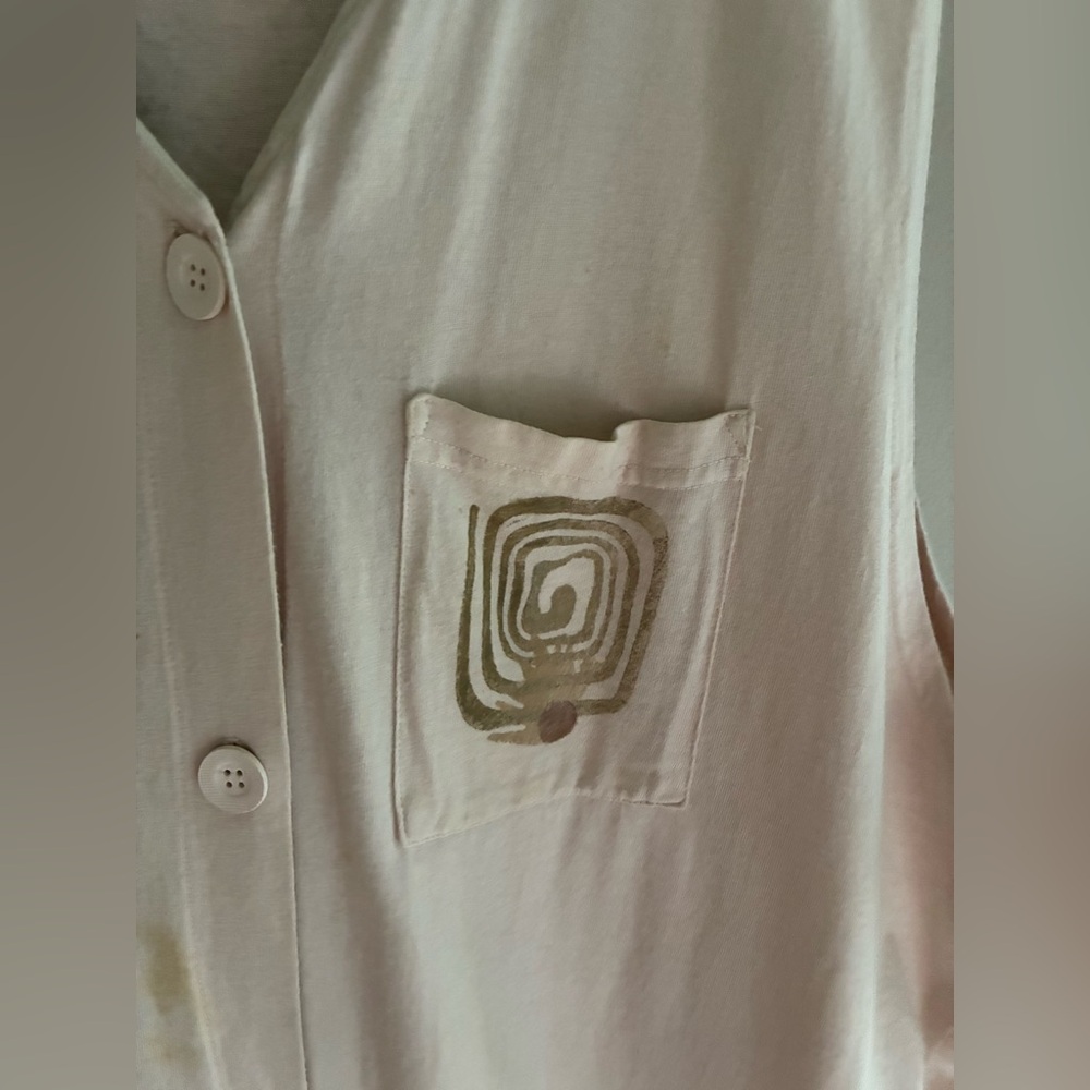 90s Blue Fish Grunge‎ Lagenlook Vest Dress Art to Wear (Flawed) - Picture 4 of 10